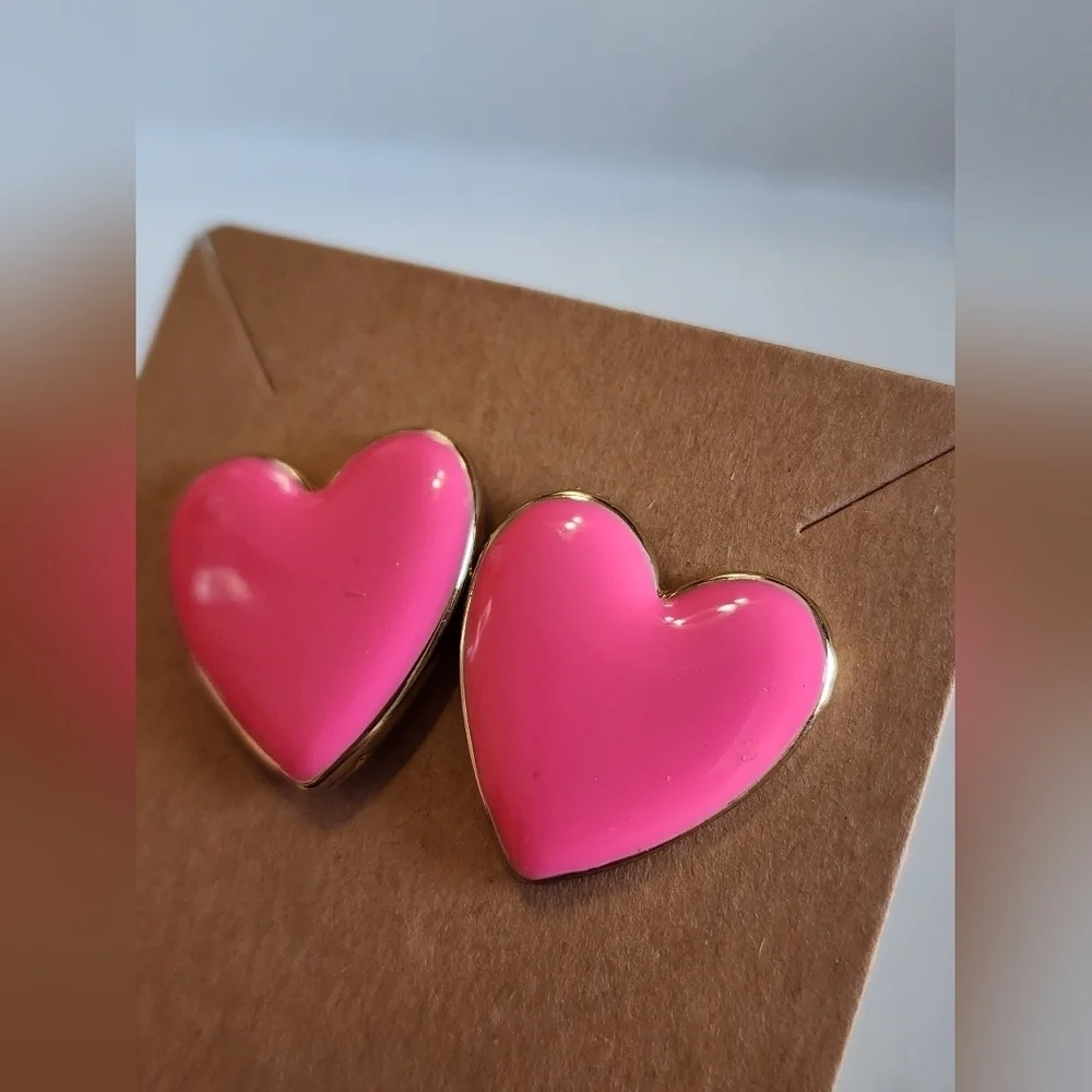 Barbie Pink Heart Shaped Stud Earrings
